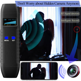 KAXYUYA RF bug detector LCD display highlights quick scanning for safety.
