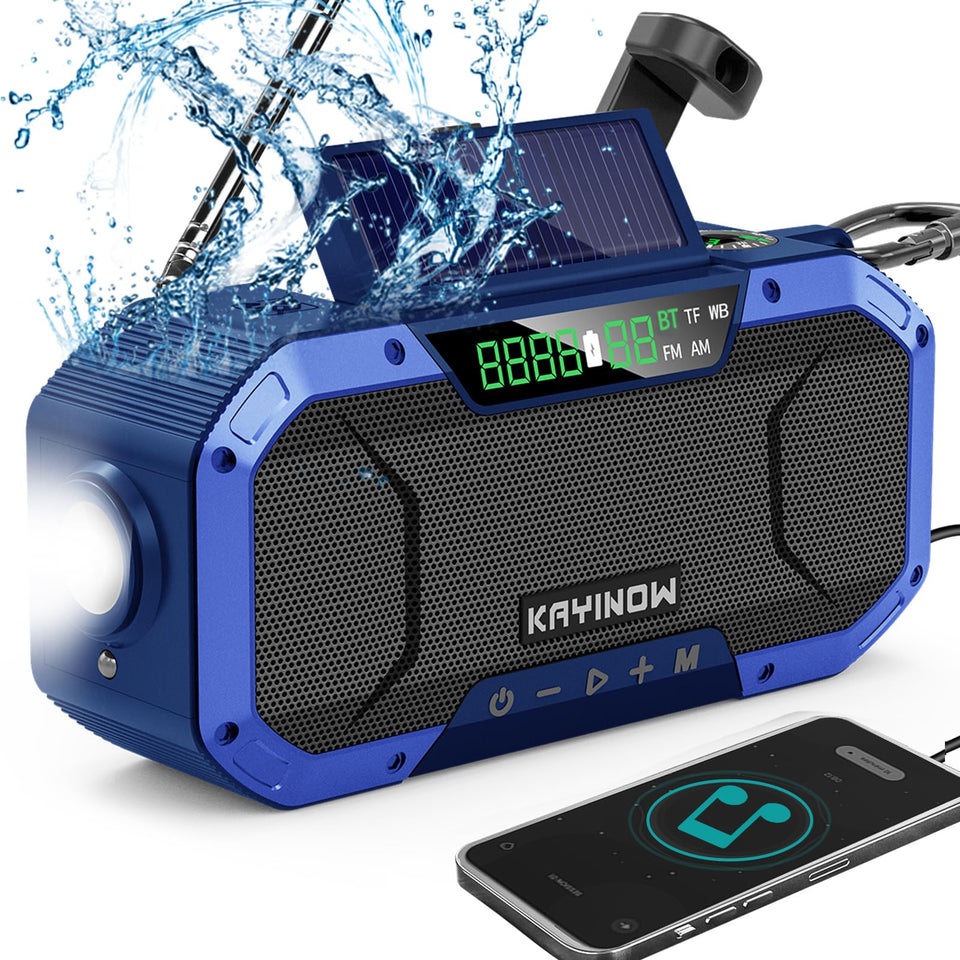 KAYINOW Emergency NOAA Radio front view for quick weather alerts and reliable power