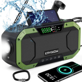 KAYINOW hand crank emergency radio – compact, reliable power on the go during storms.