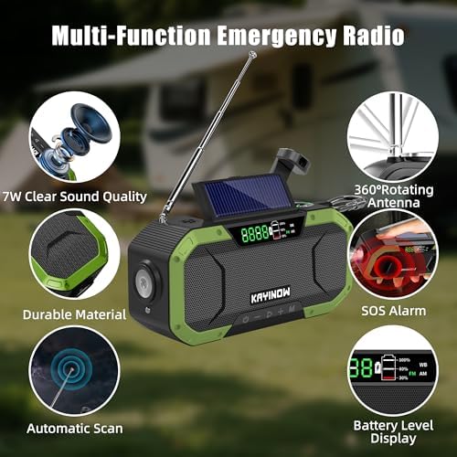 KAYINOW IPX5 waterproof outdoor radio – rugged performance in rain and wind.