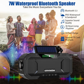 KAYINOW solar hand crank radio LED flashlight for emergency lighting