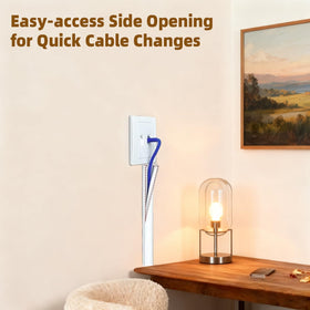 KAYLEINSTER adhesive one-cord concealer applied to wall for simple cable organization.