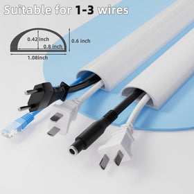Kayleinster cut to length cord cover fits 2-3 wires behind TVs
