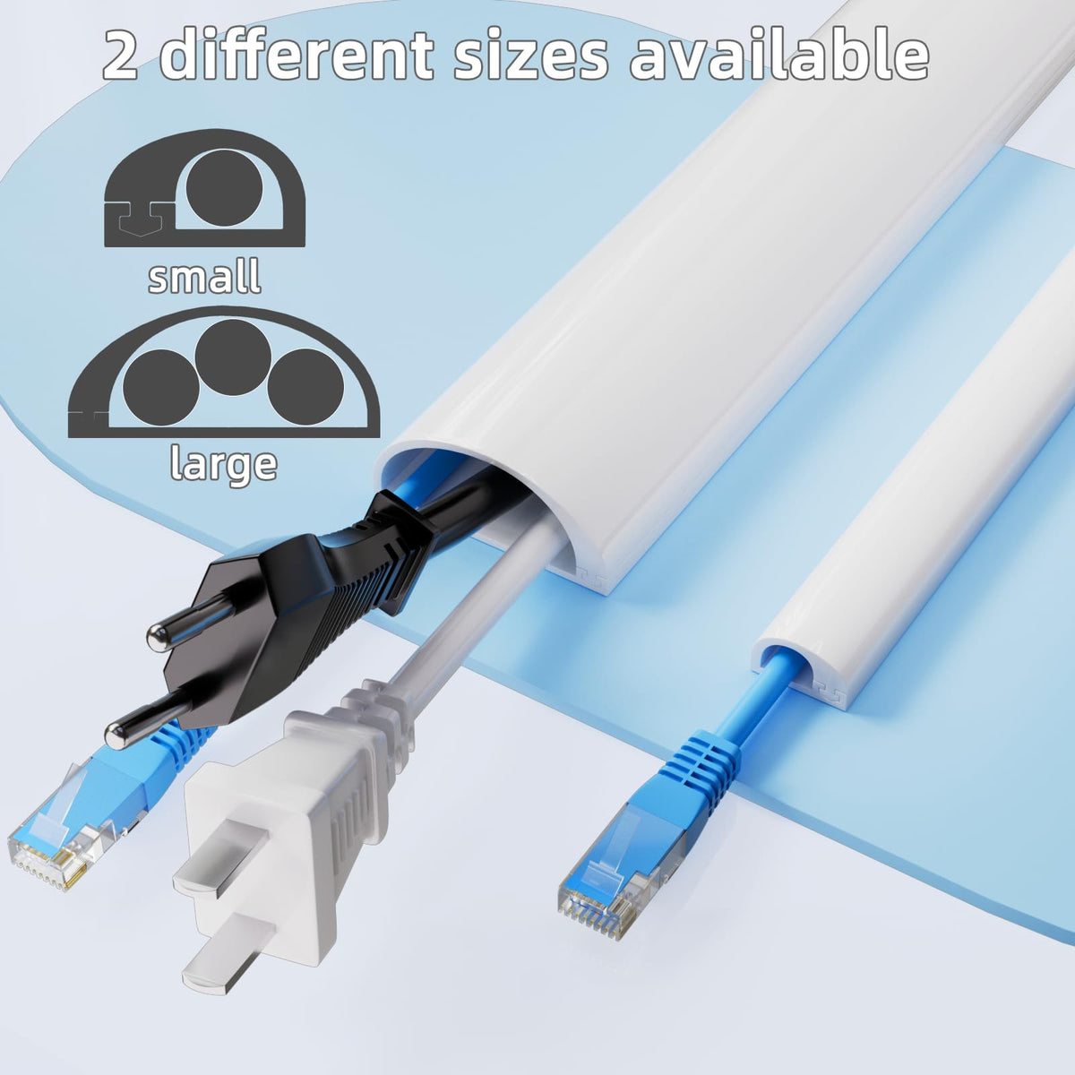 KAYLEINSTER cuttable cord concealer blends with decor and adapts to space.