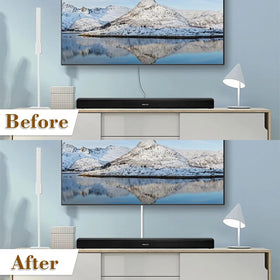 KAYLEINSTER home office cable management kit keeps cords organized and accessible.