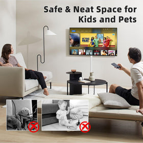 Kayleinster silicone cable raceway keeps living room cables safely organized.