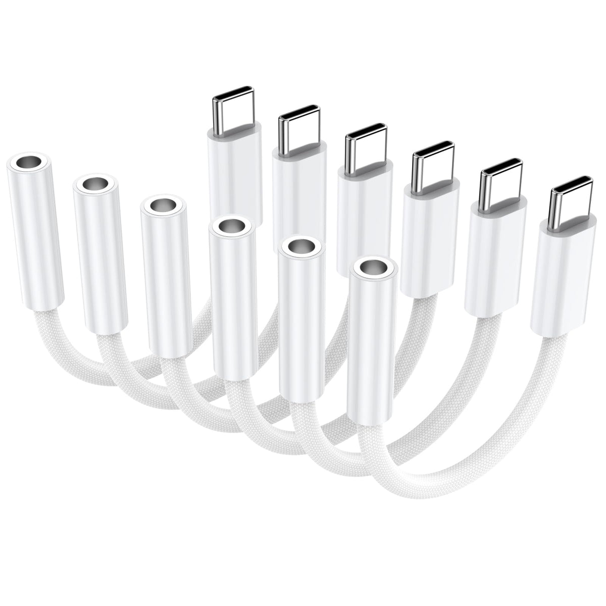 KayQinho USB-C to 3.5mm dongle front view, portable audio upgrade for modern devices.