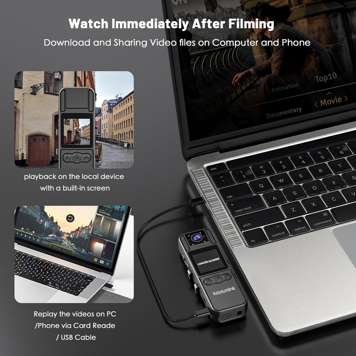 Kaysunlink motion recording saves important moments automatically.