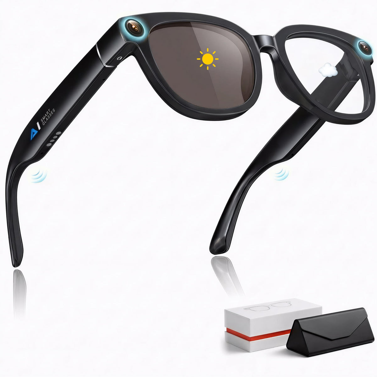 KAYZY smart glasses capture hands-free 1080p video for everyday moments.