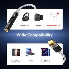 KB EAR low-noise DAC delivering clearer audio for music, calls, and gaming.
