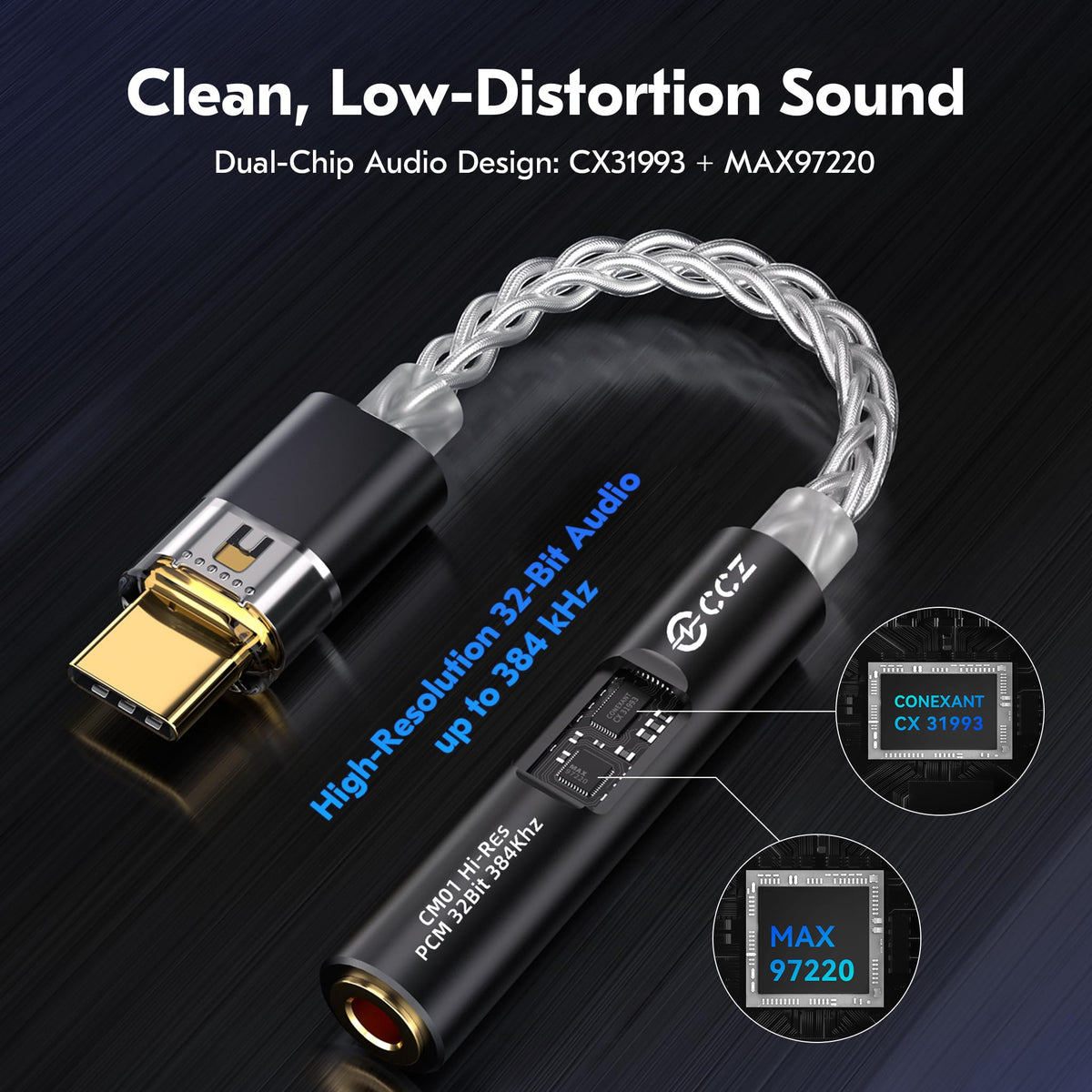 KB EAR Type-C DAC slim profile for portable listening.