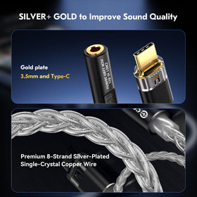 KB EAR USB-C DAC for wired headphones connection.