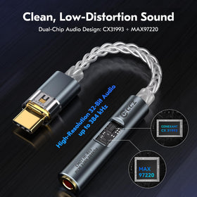 KB EAR built-in headphone amplifier enhances drive for most wired headphones.