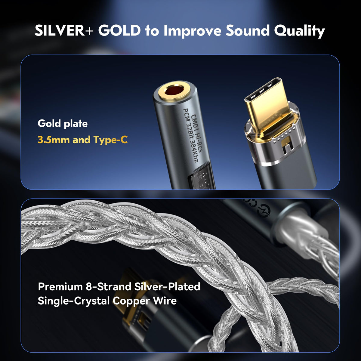 KB EAR low-noise Type-C DAC minimizes background hiss during music and calls.