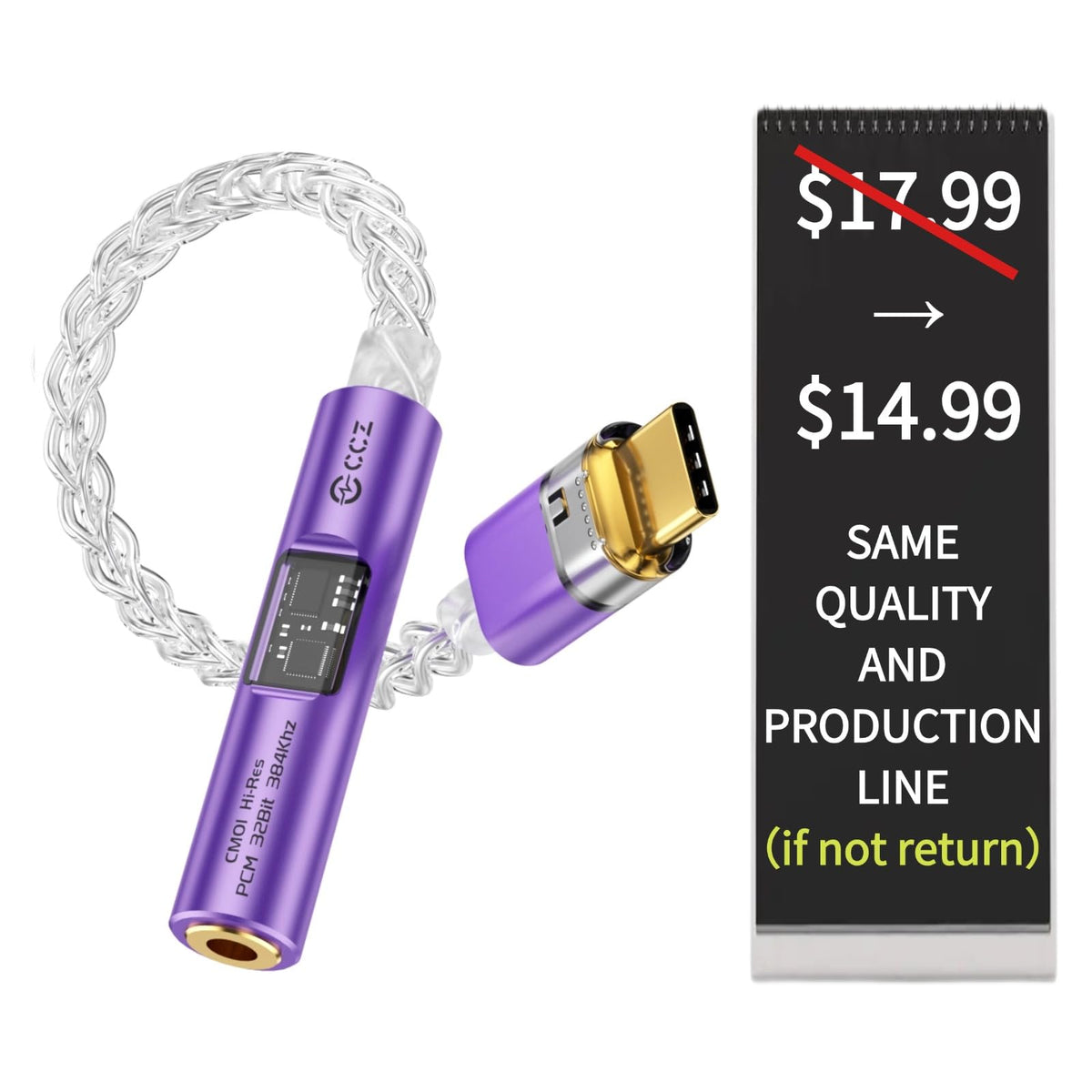 KB EAR USB-C DAC adapter with built-in amplifier for clearer wired headphone sound
