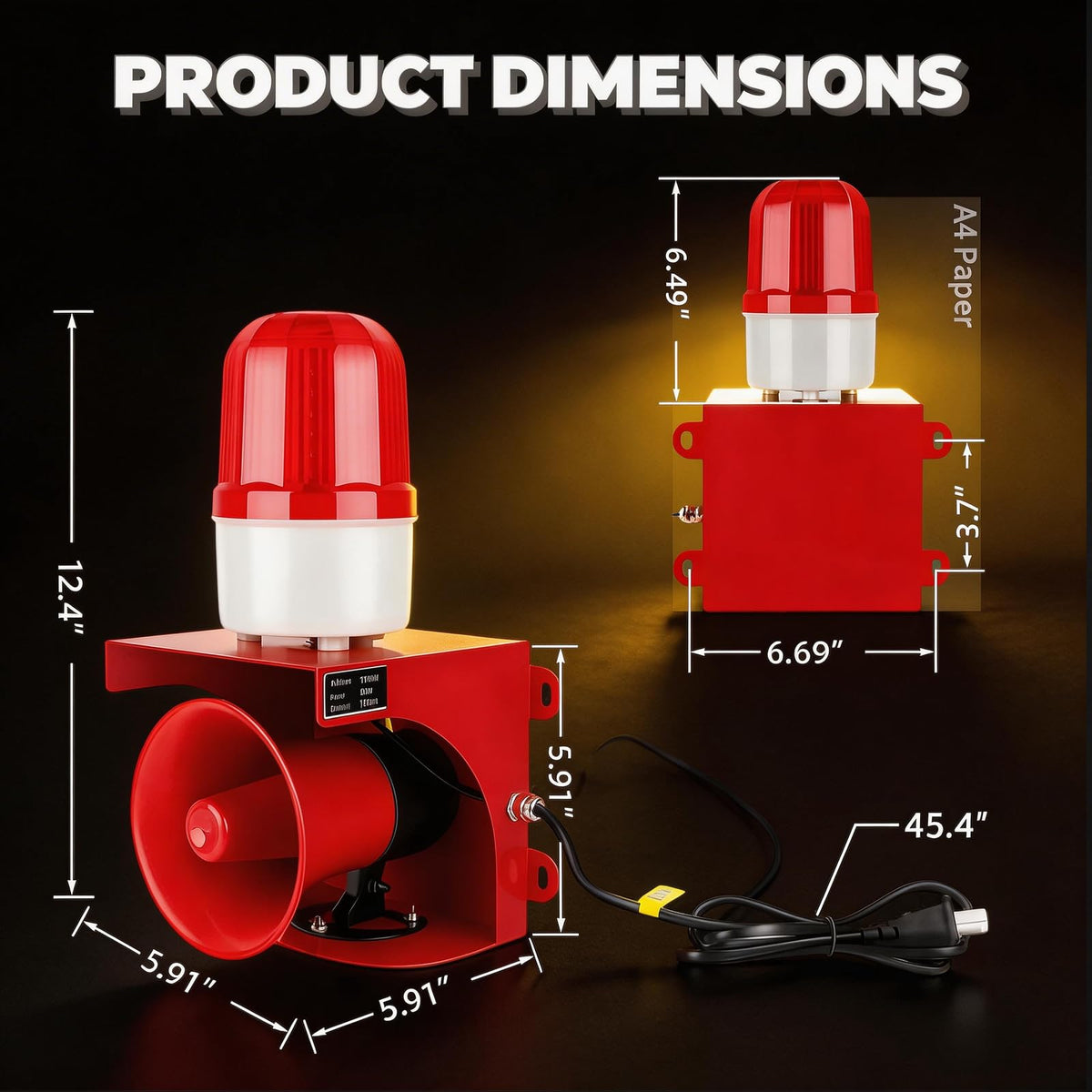 kbaoele AC110V warning light and sound can operate independently indoors