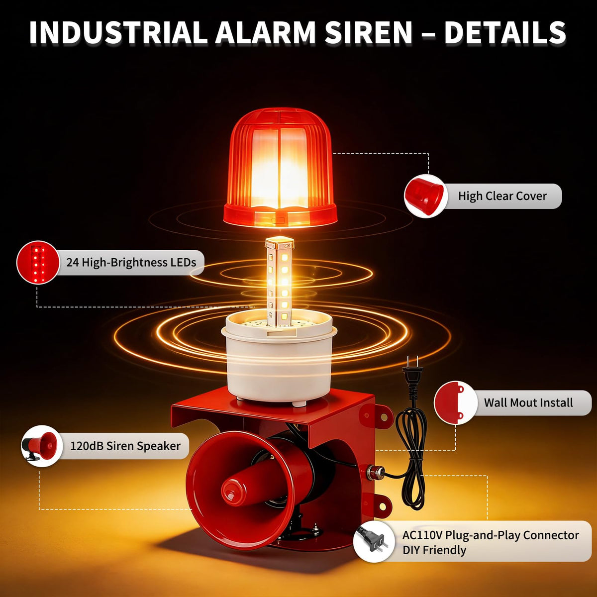 kbaoele AC110V volume control knob enables adaptable alert levels