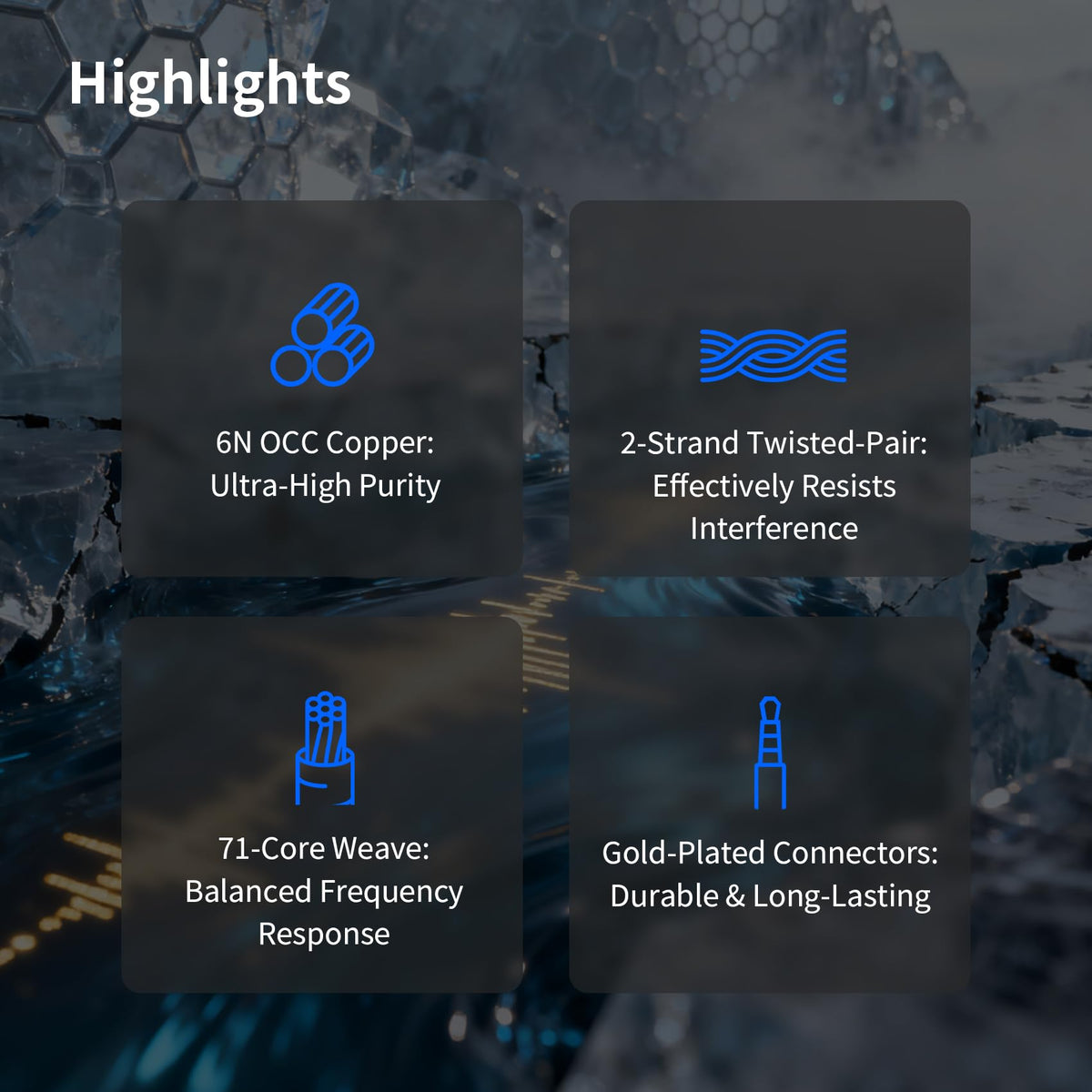 KBEAR Frost gold-plated contacts deliver stable, long-lasting connections.