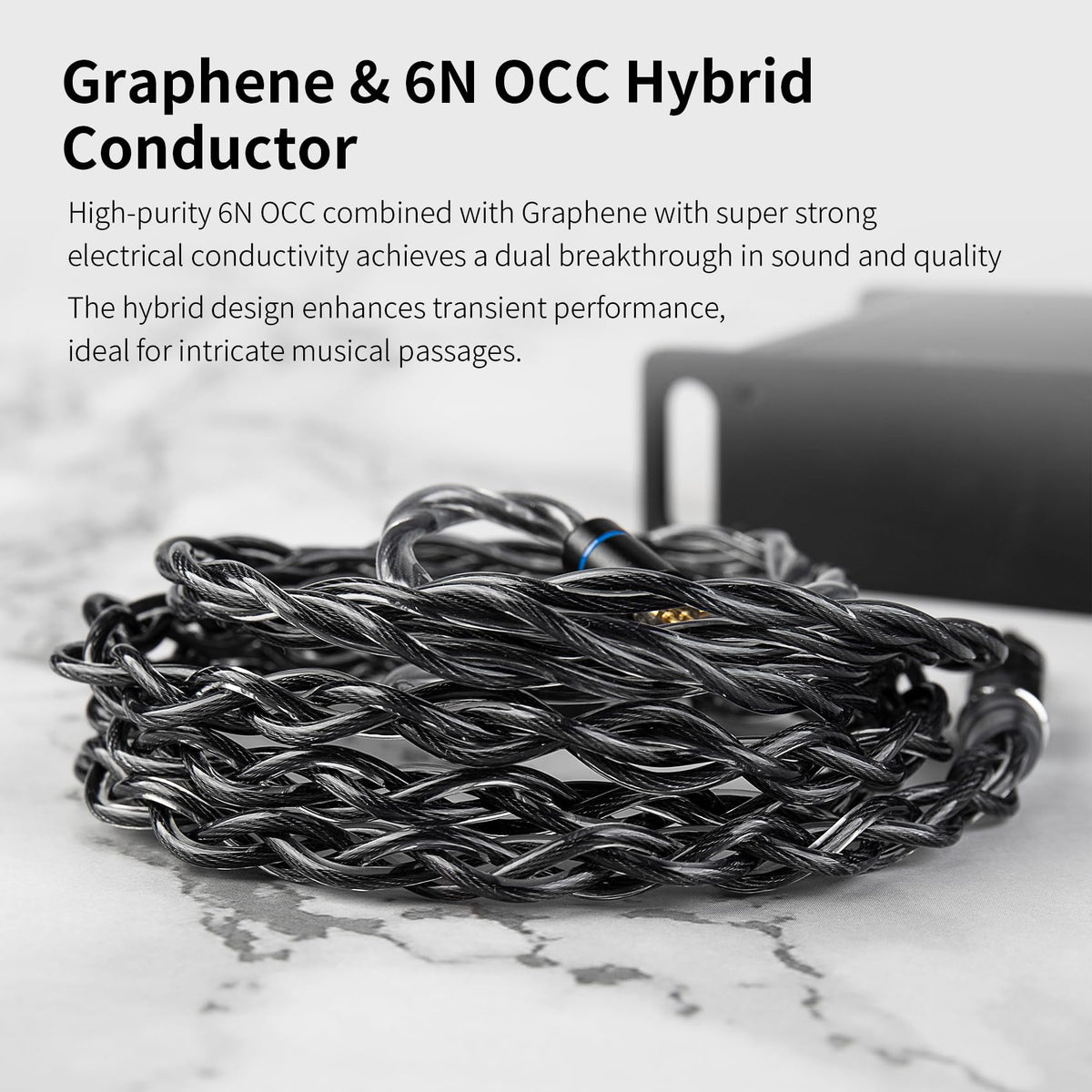 KBEAR Obsidian Black 2-pin connector close-up for versatile IEM compatibility