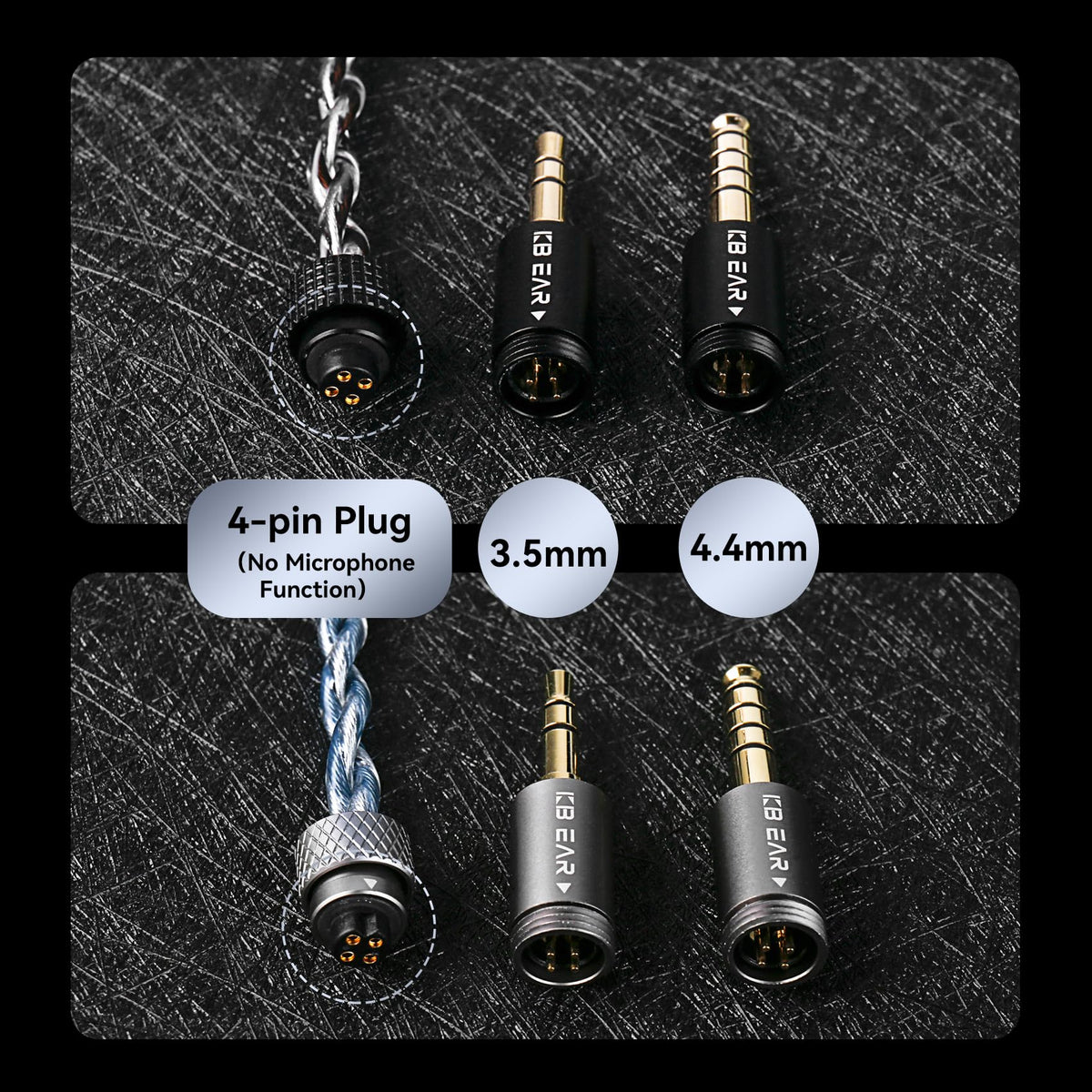 KBEAR P34 silver-plated conductors enhance high frequencies for clarity.