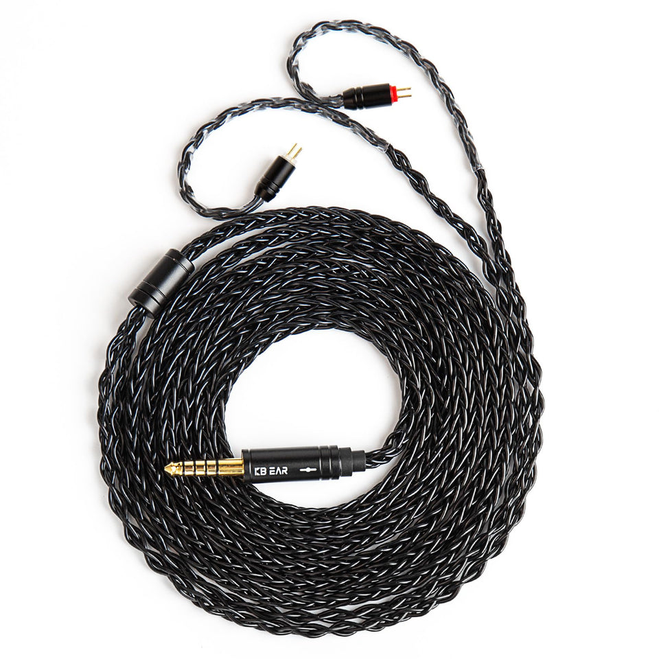 KBEAR ST12 Plus 2m IEM cable close-up for extended wired listening sessions