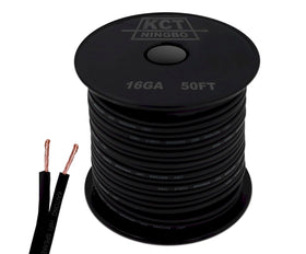 KCT 16AWG spool front view showing neat cable and label, reliable storage