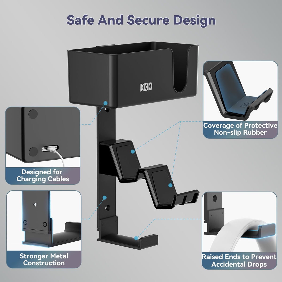 KDD 4-in-1 wall mount anti-slip pads protect surfaces and prevent slips