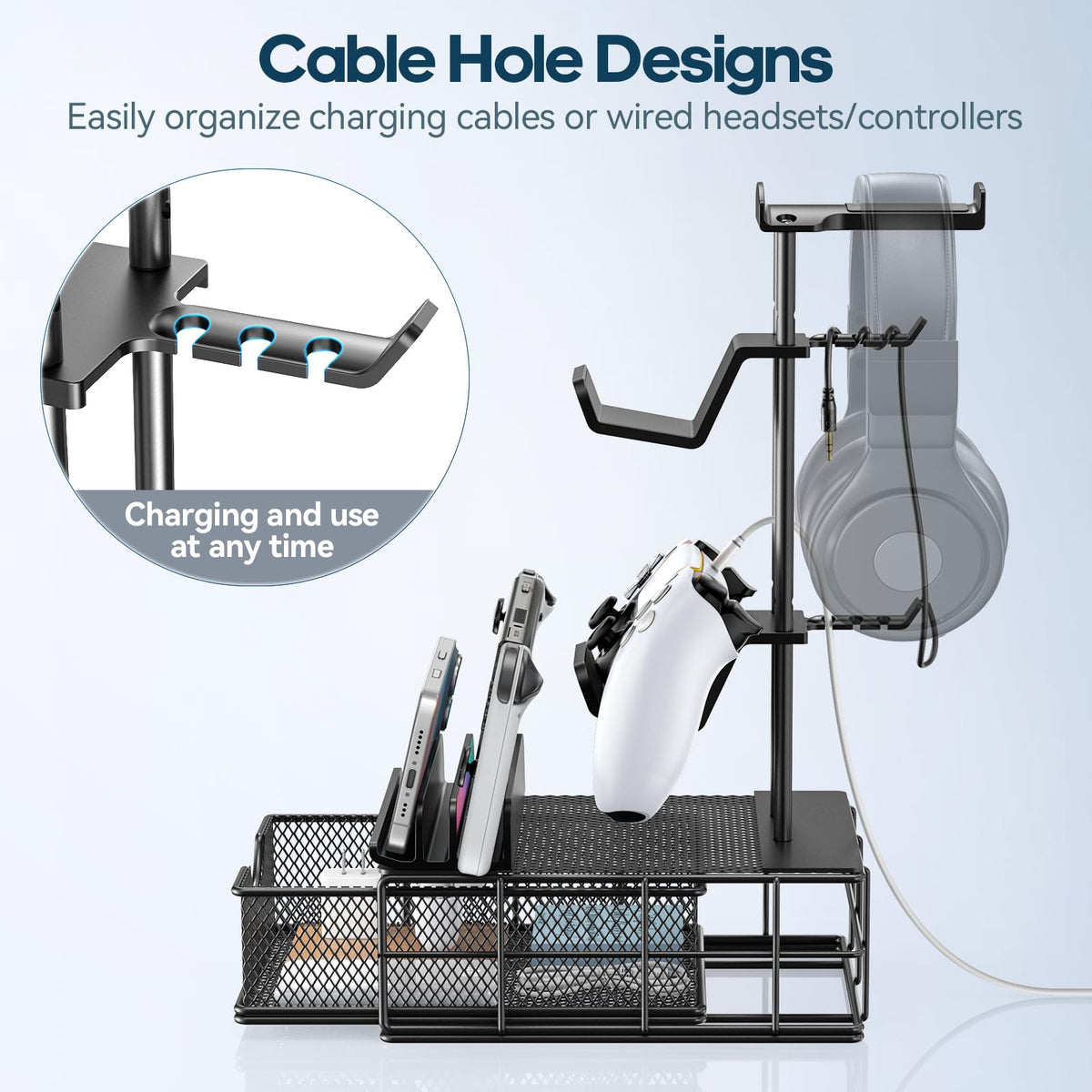 KDD aluminum structure provides stable support for headset and controllers.