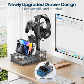 KDD cable management on the stand keeps cables tidy and tangle-free.