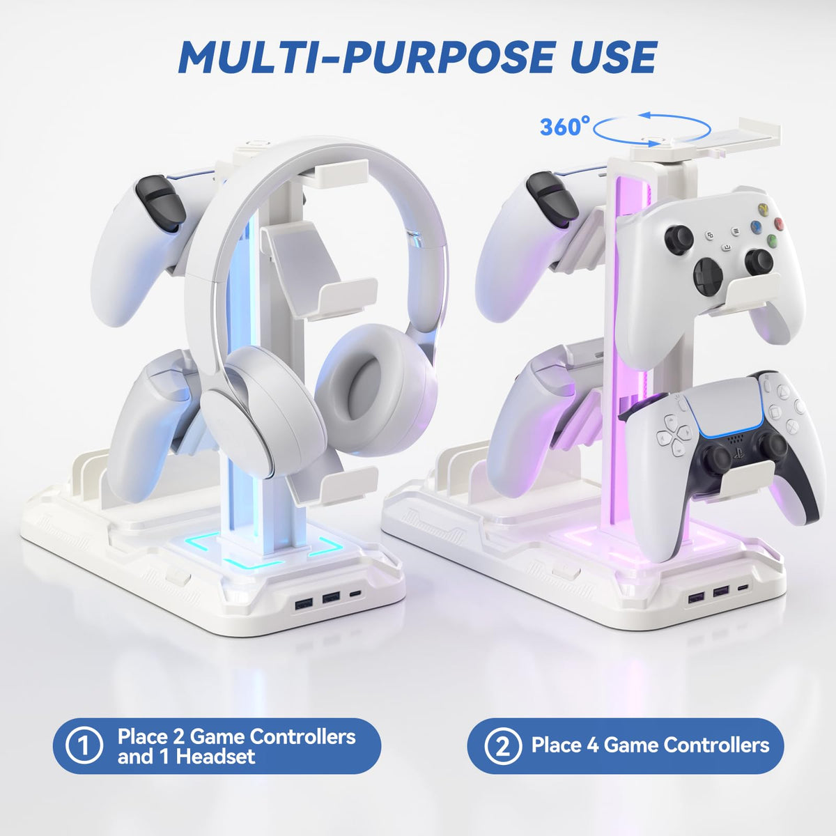 KDD lifestyle desk setup showcasing organized gaming accessories and ambient light