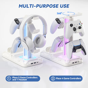 KDD lifestyle desk setup showcasing organized gaming accessories and ambient light