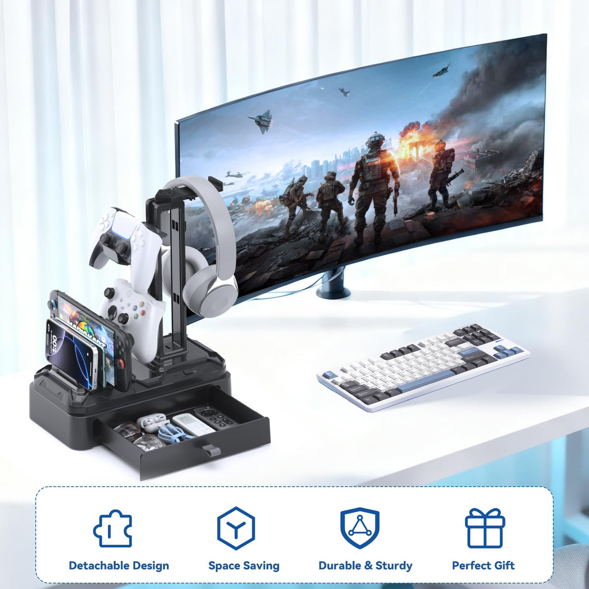 KDD Multi-function Organizer keeps headphones, controllers, and devices organized
