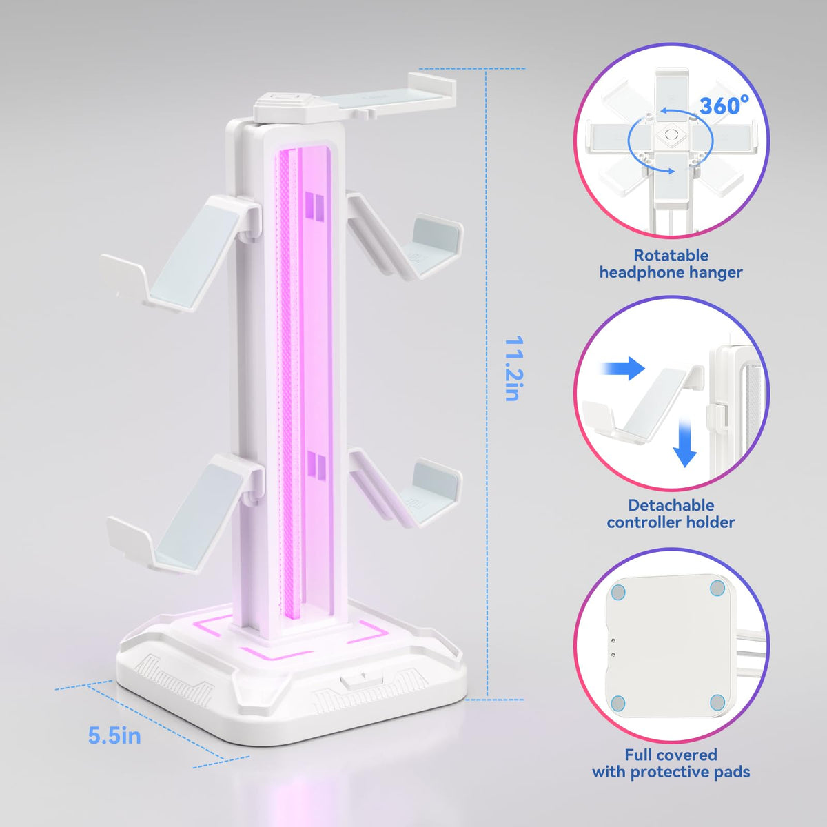 KDD sturdy base with rubber pads protects your desk from scratches