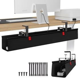 KEEGH front view of tray showing clean under-desk storage benefit