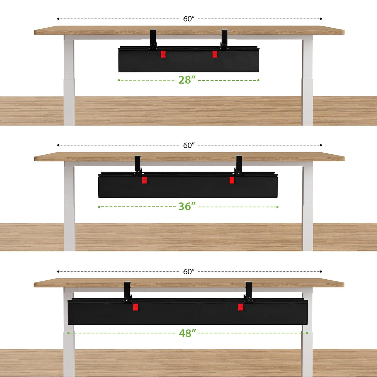 KEEGH under-desk tray in home office showing tidy workspace advantage