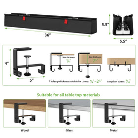 KEEGH screw-mounted tray under desk showing secure permanent mount