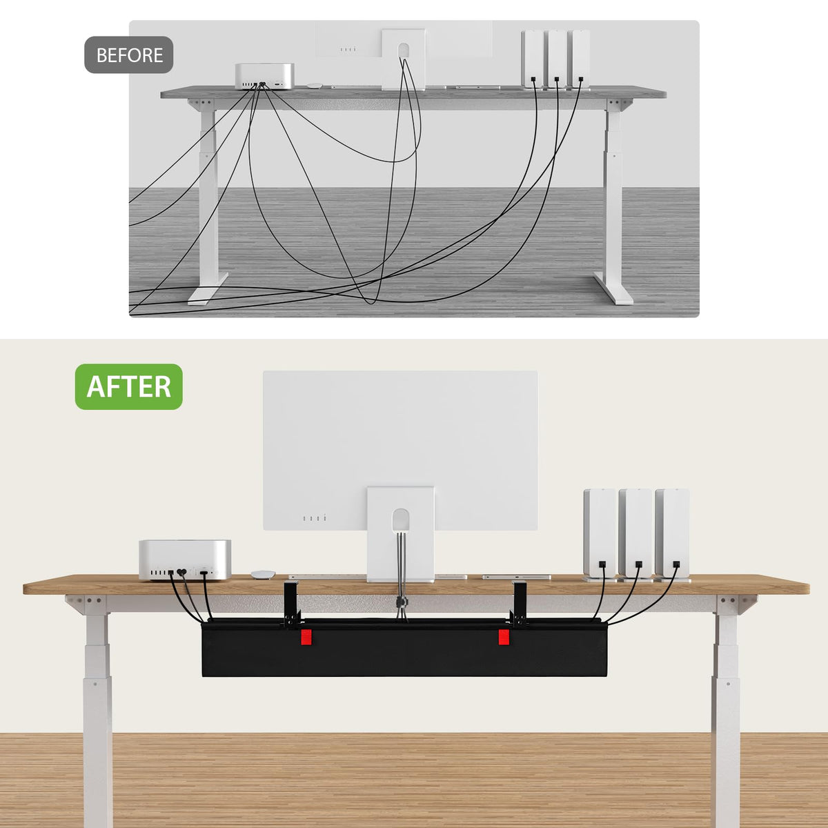 KEEGH tray next to ruler illustrating 36-inch length for capacity