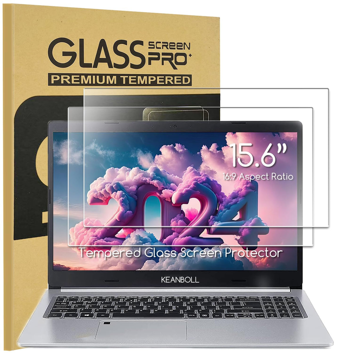 KEANBOLL 2-pack protector for 15.6-inch laptops, front view with scratch resistance