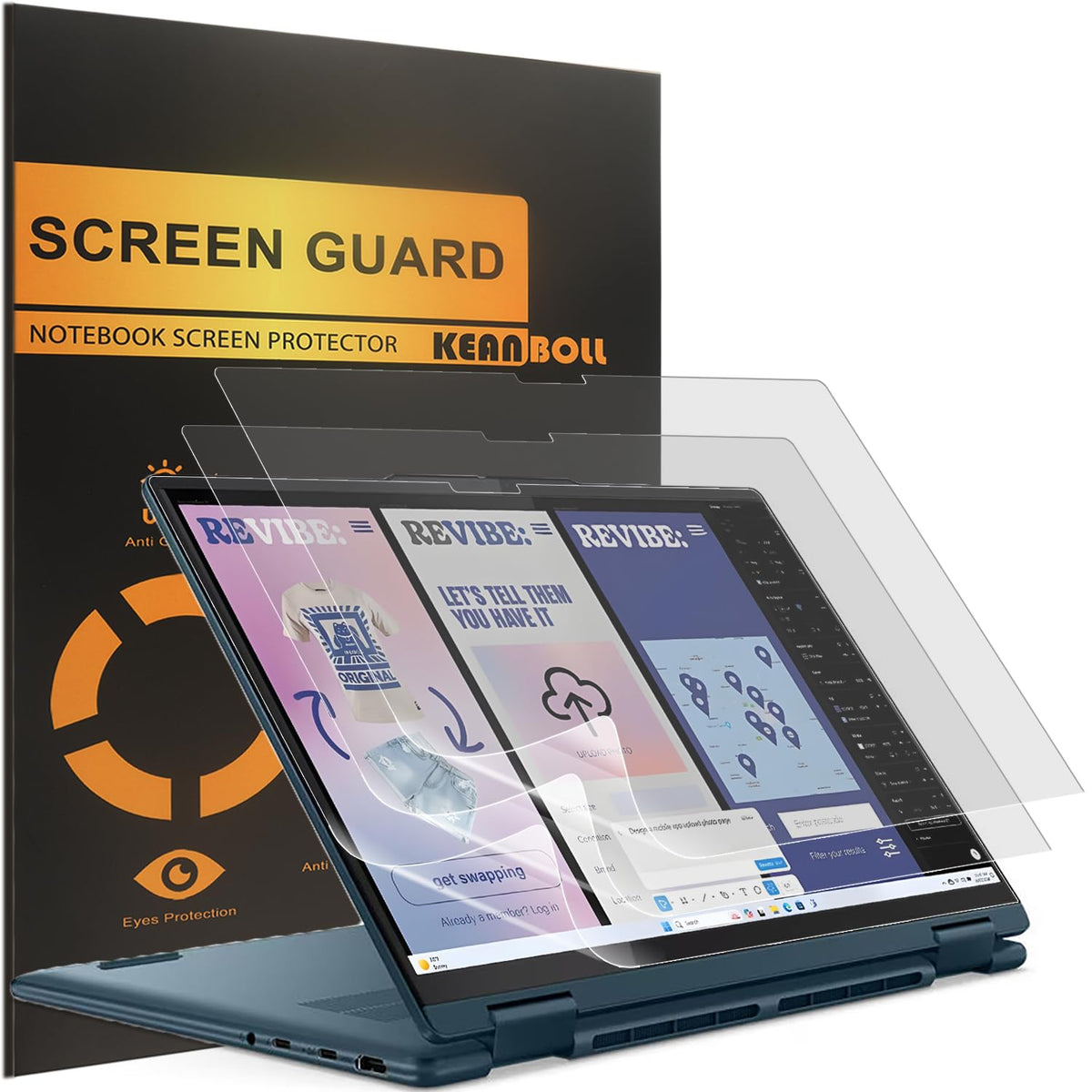 KEANBOLL Lenovo Yoga 7 16-inch matte screen protector close-up glare reduction