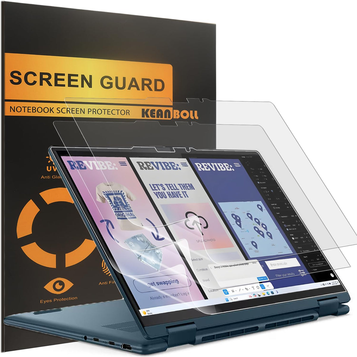 KEANBOLL Lenovo Yoga 7i 14-inch matte screen protector providing scratch defense and glare reduction.