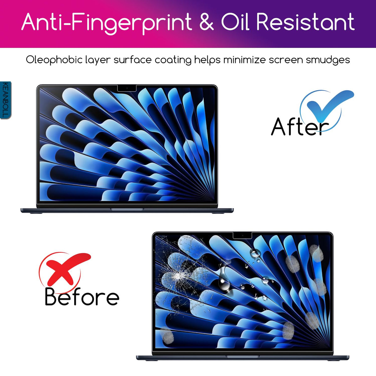 KEANBOLL MacBook Air protector maintains ultra-clear viewing with minimal edge distortion