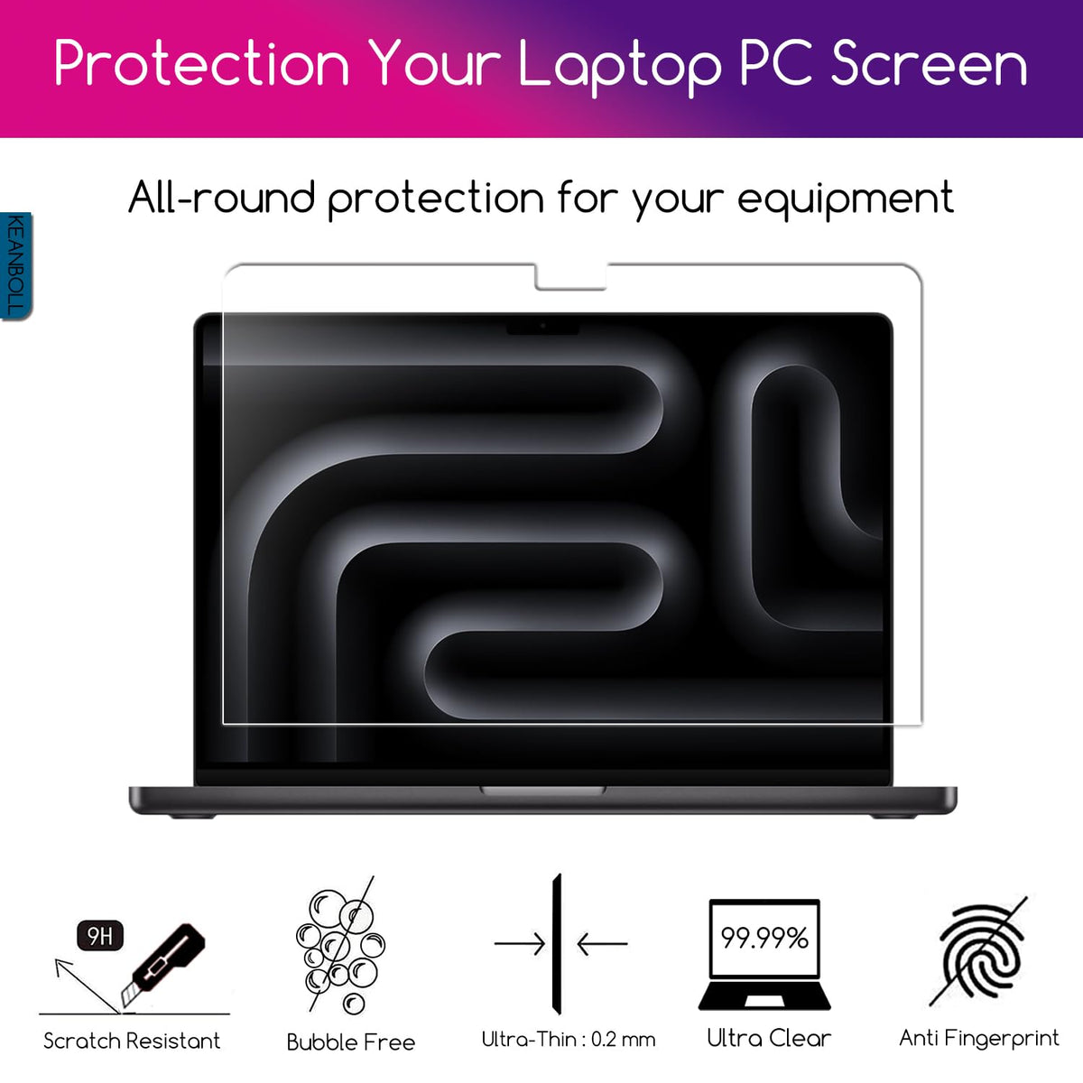 KEANBOLL MacBook Pro 16 9H hardness protects against scratches.