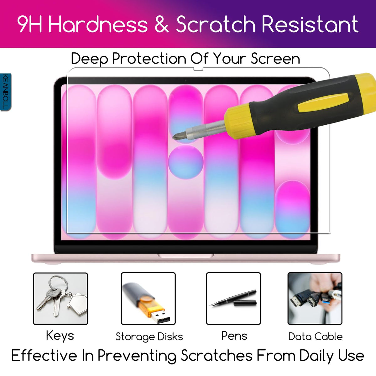 Ultra-clear tempered glass preserves screen colors and sharpness during use.