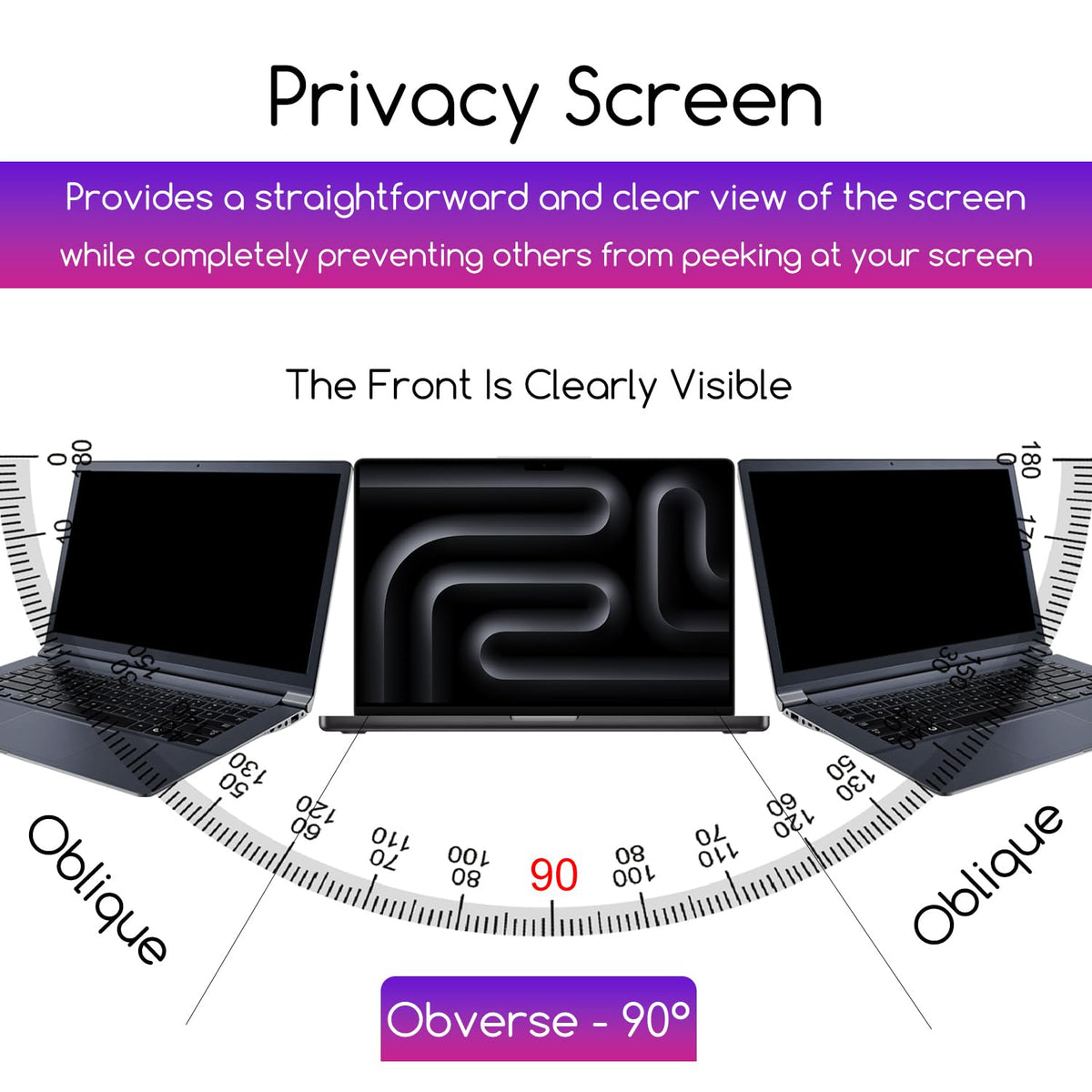 KEANBOLL 14.5-inch two-way privacy screen, landscape or portrait viewing