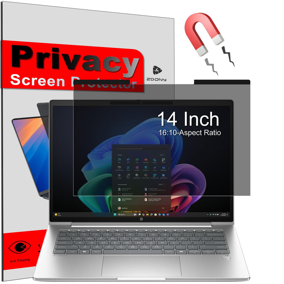 KEANBOLL privacy screen for 14-inch laptops delivers edge-to-edge privacy for open offices.