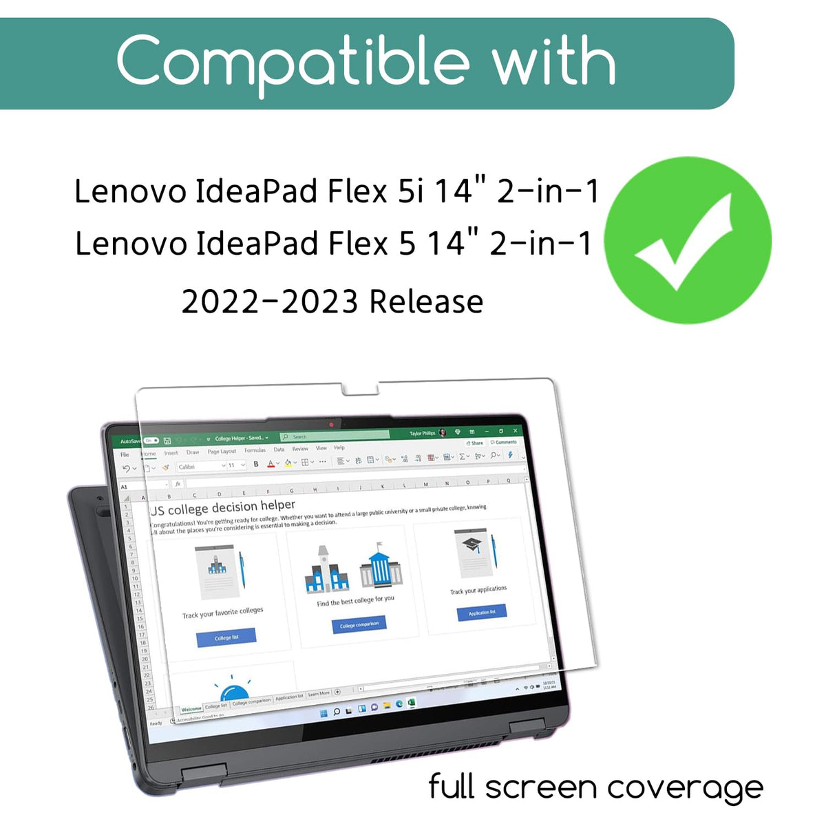 KEANBOLL screen protector for Lenovo Ideapad Flex 5 14 keeps display clear in bright light.
