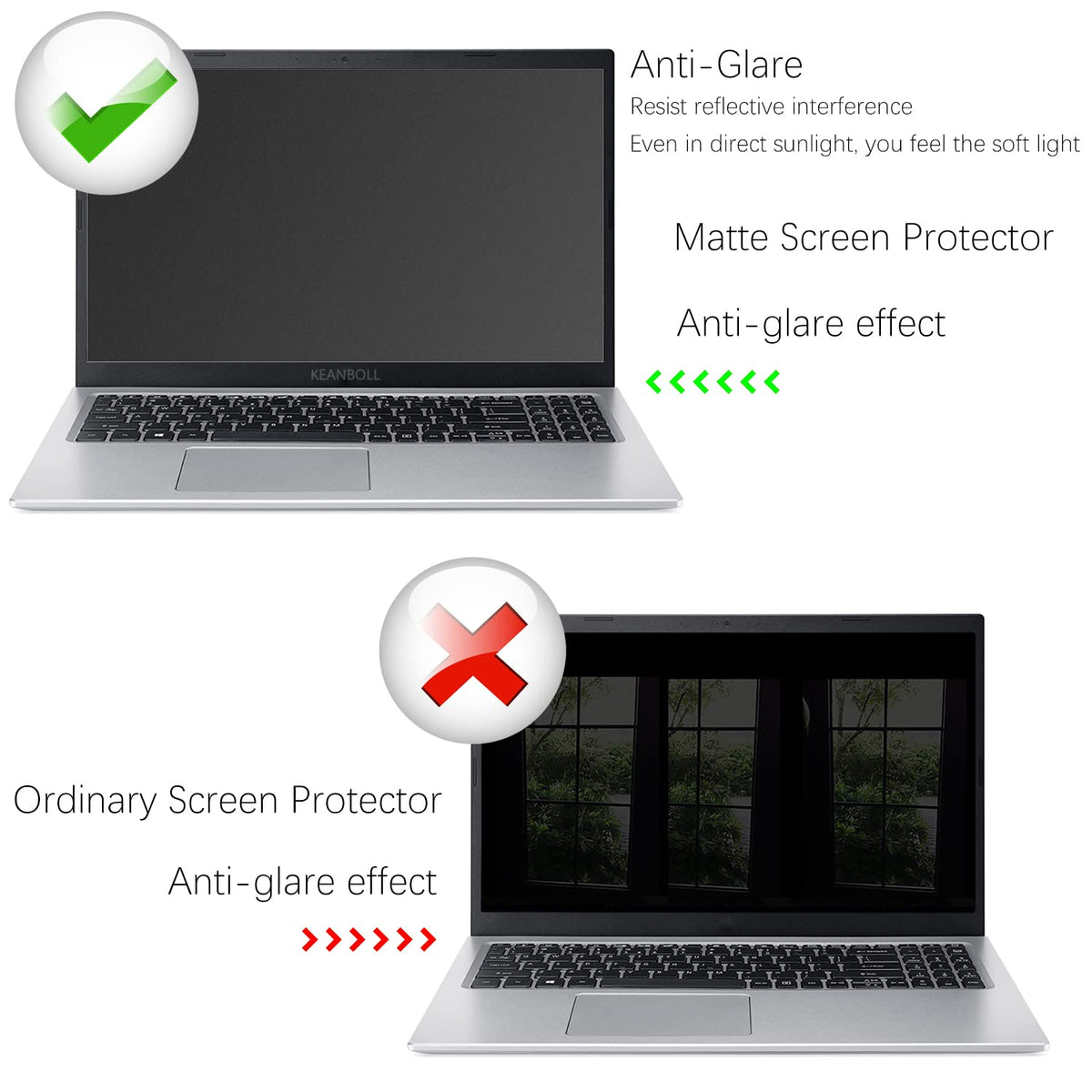 KEANBOLL screen protector for Ideapad Flex 5i 14 enhances visibility in sunny spaces.