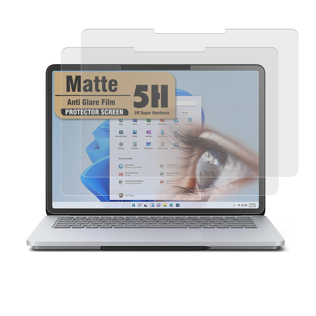 KEANBOLL Surface Laptop Studio 2 anti-glare protector in action reduces reflections for comfortable viewing