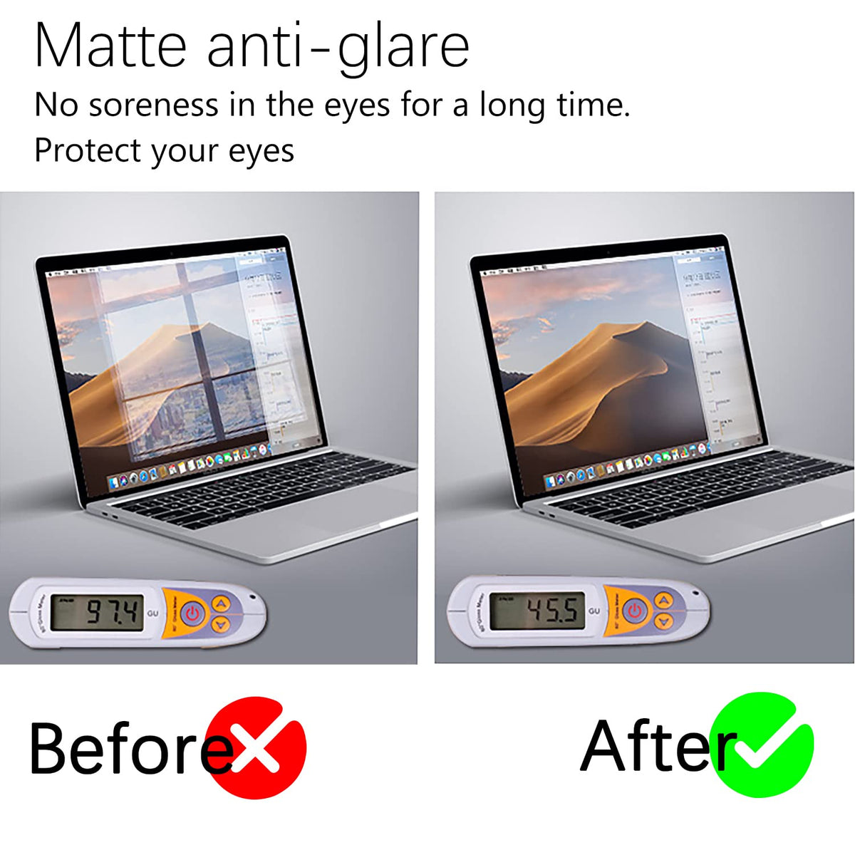 KEANBOLL matte finish close-up shows fingerprint resistance and smoother display appearance