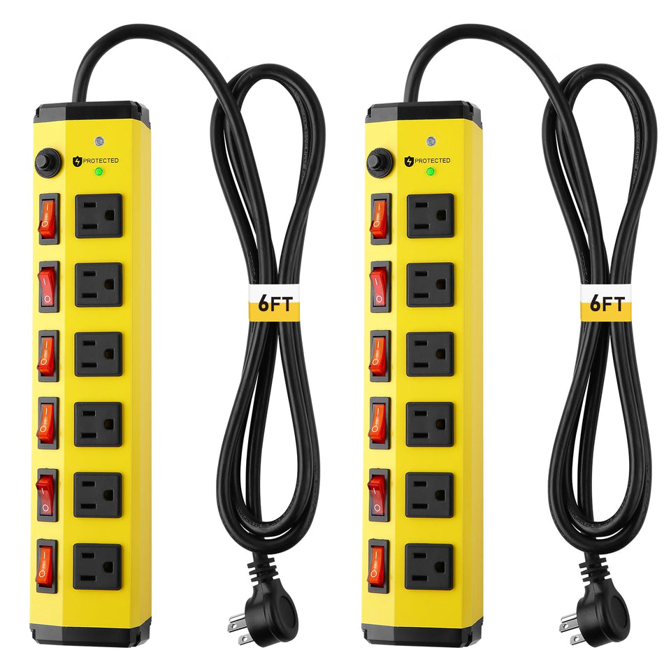 KeBen front view showing six outlets and individual switches for organized power